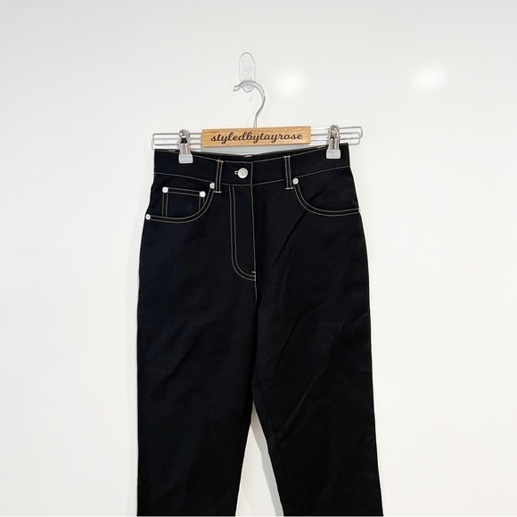 Helmut Lang Bootcut High Rise Cotton Black Pant - Picture 6 of 13